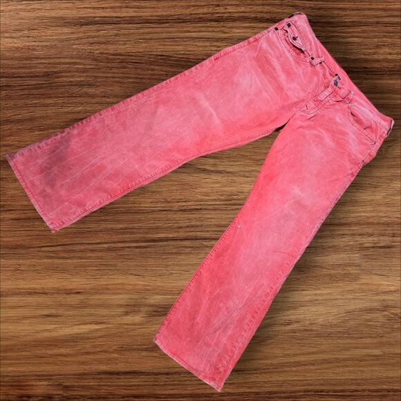 True Religion Muted Red Ricky.Relaxed Straight  Thin.Corduroy Jeans Plus Size - Picture 1 of 8